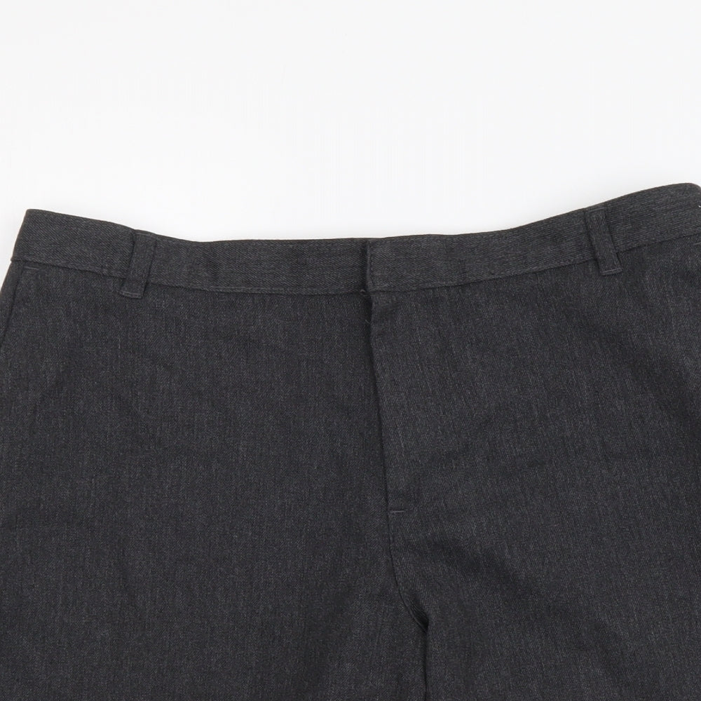 George Boys Grey Polyester Chino Shorts Size 13-14 Years Regular Zip - School