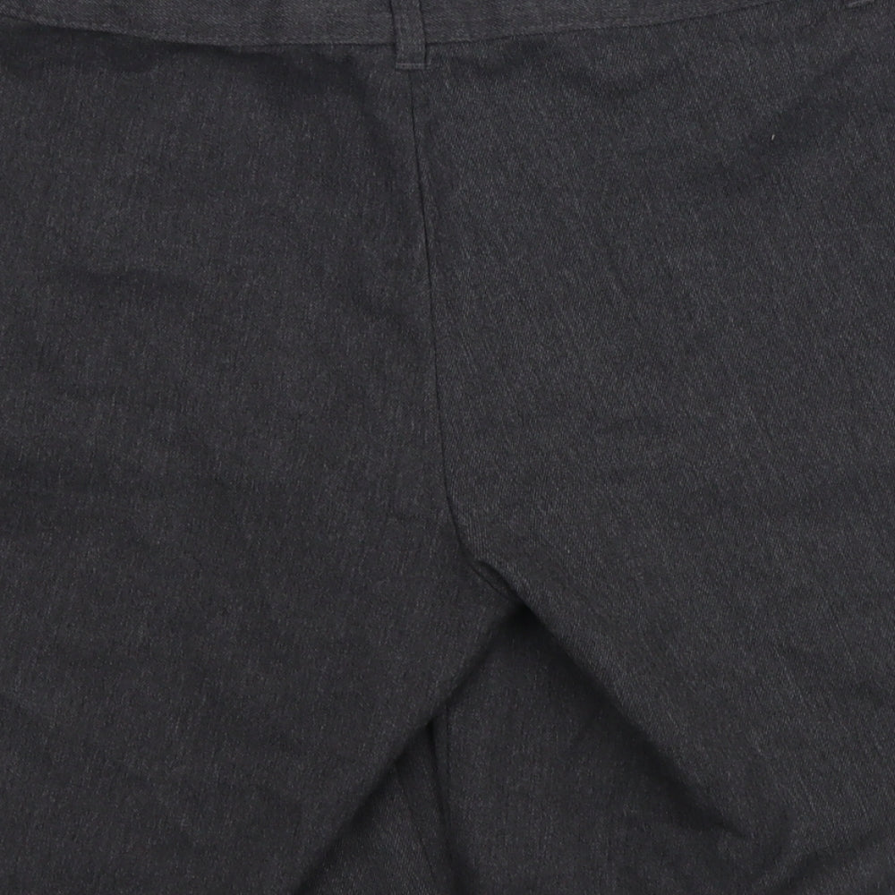 George Boys Grey Polyester Chino Shorts Size 13-14 Years Regular Zip - School