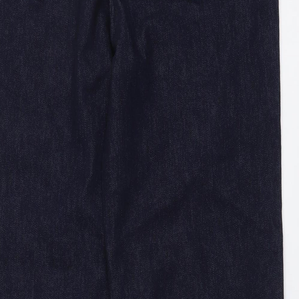 NEXT Womens Blue Cotton Wide-Leg Jeans Size 12 L29 in Regular Button