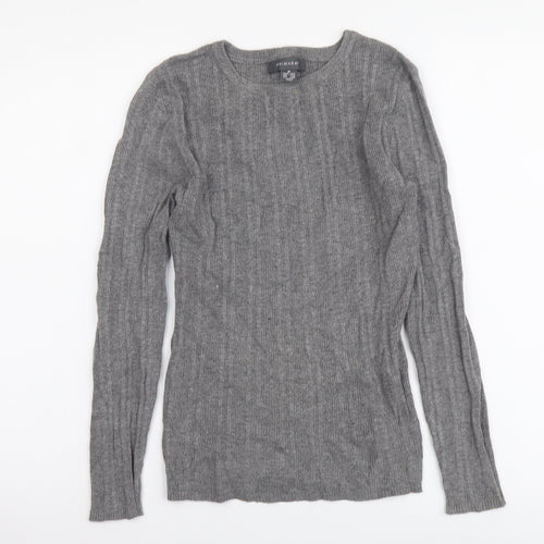 Primark Womens Grey Round Neck Acrylic Pullover Jumper Size M