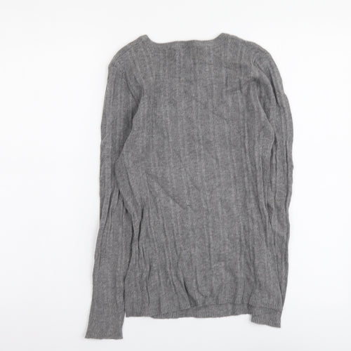 Primark Womens Grey Round Neck Acrylic Pullover Jumper Size M