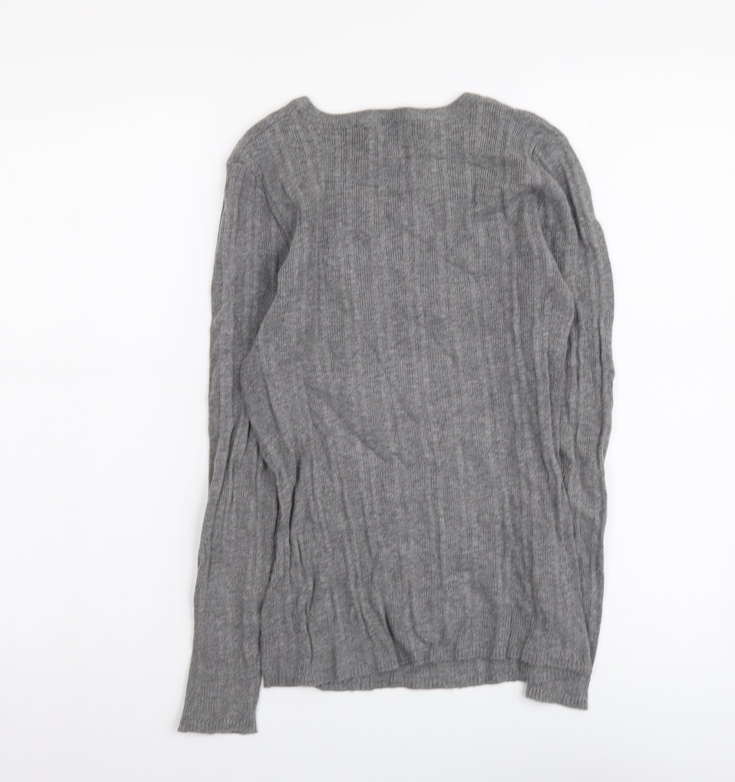 Primark Womens Grey Round Neck Acrylic Pullover Jumper Size M
