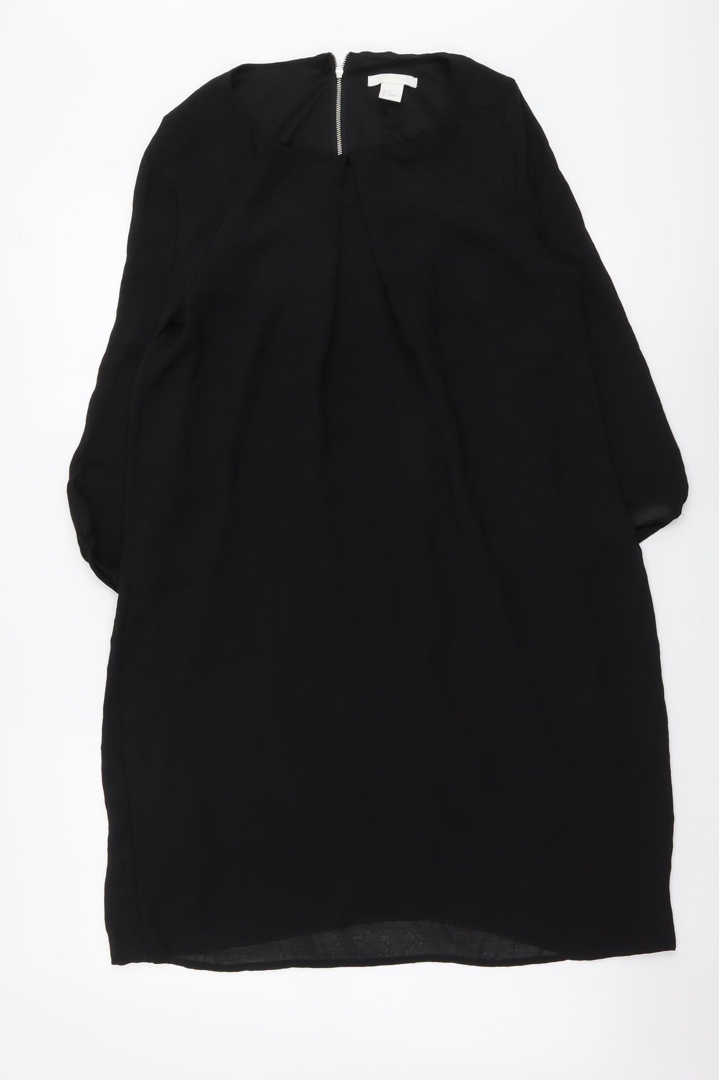 H&M Womens Black Polyester A-Line Size M Round Neck Pullover