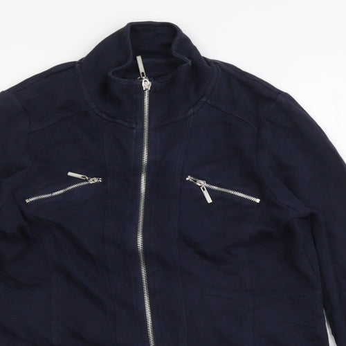 DASH Womens Blue Polyester Full Zip Sweatshirt Size 8 Zip