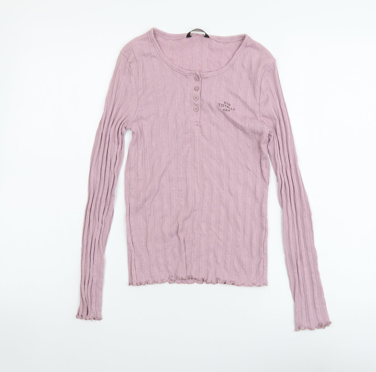George Girls Purple Cotton Basic T-Shirt Size 11-12 Years Round Neck Pullover