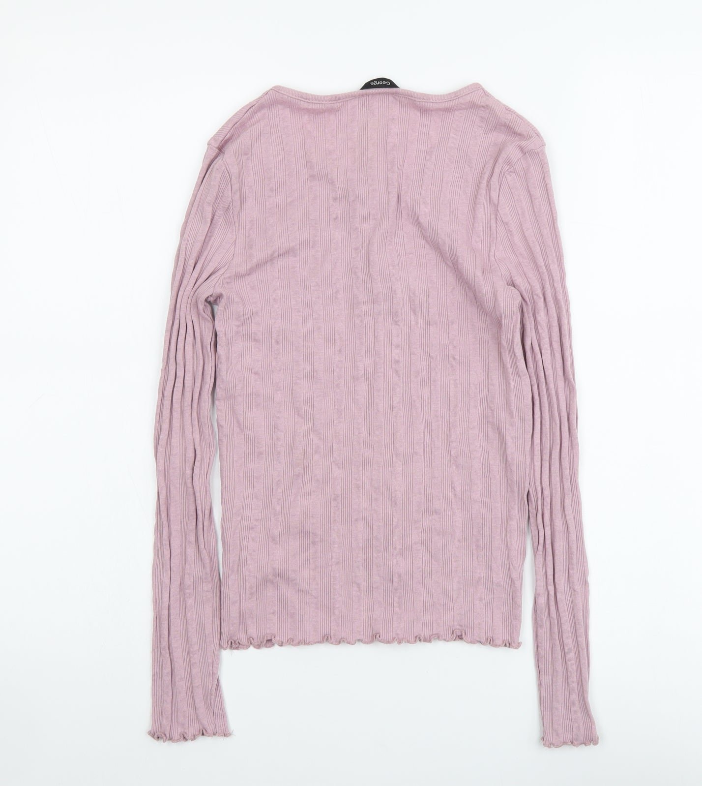 George Girls Purple Cotton Basic T-Shirt Size 11-12 Years Round Neck Pullover