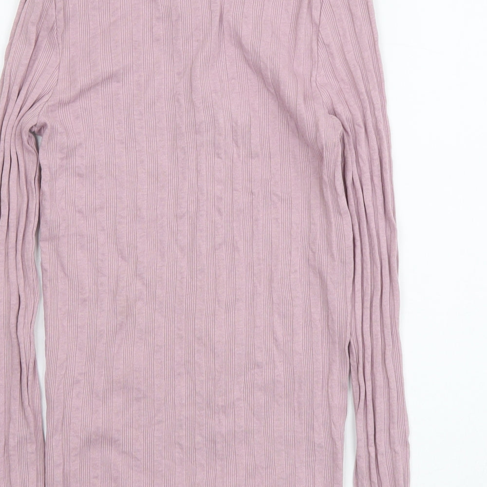 George Girls Purple Cotton Basic T-Shirt Size 11-12 Years Round Neck Pullover
