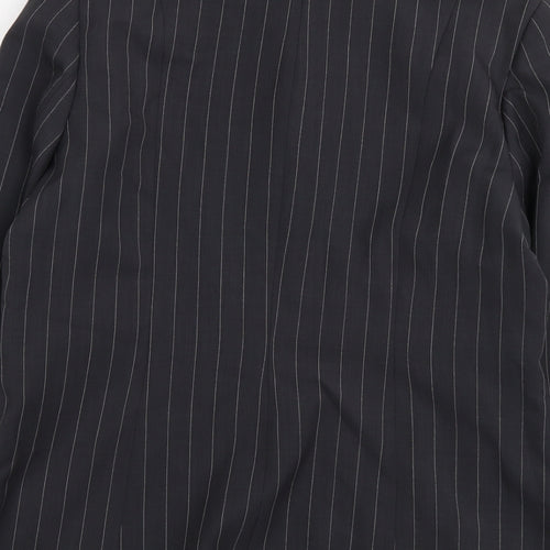 Bonmarché Womens Grey Striped Polyester Jacket Suit Jacket Size 14