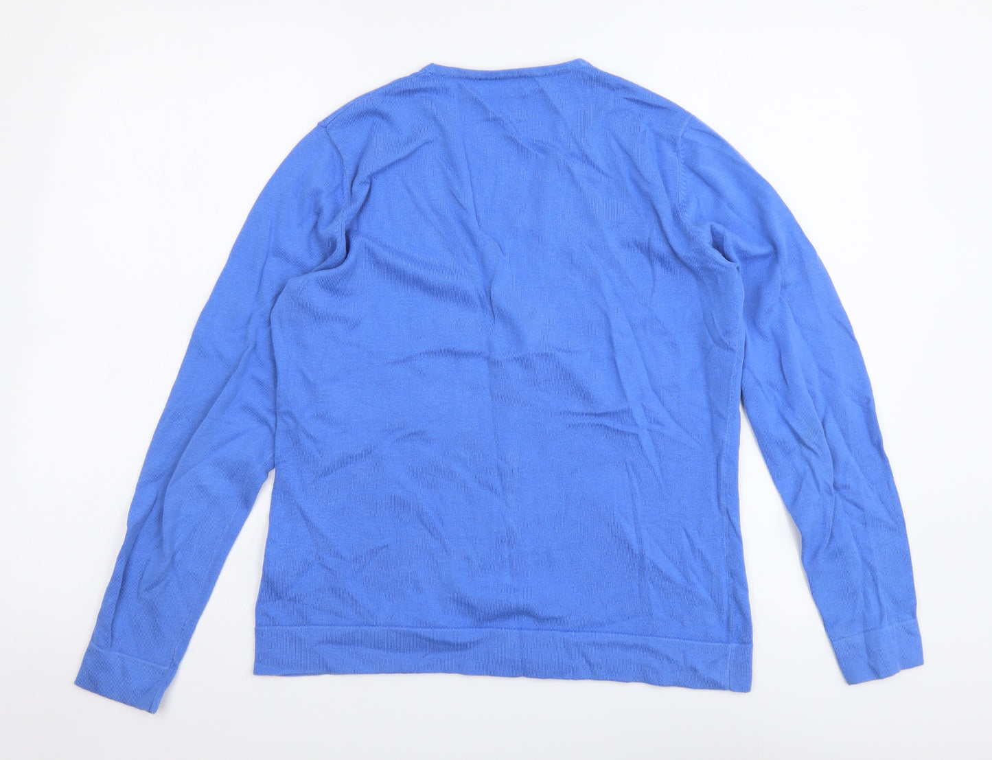 Peter Hahn Womens Blue V-Neck Acrylic Cardigan Jumper Size 12