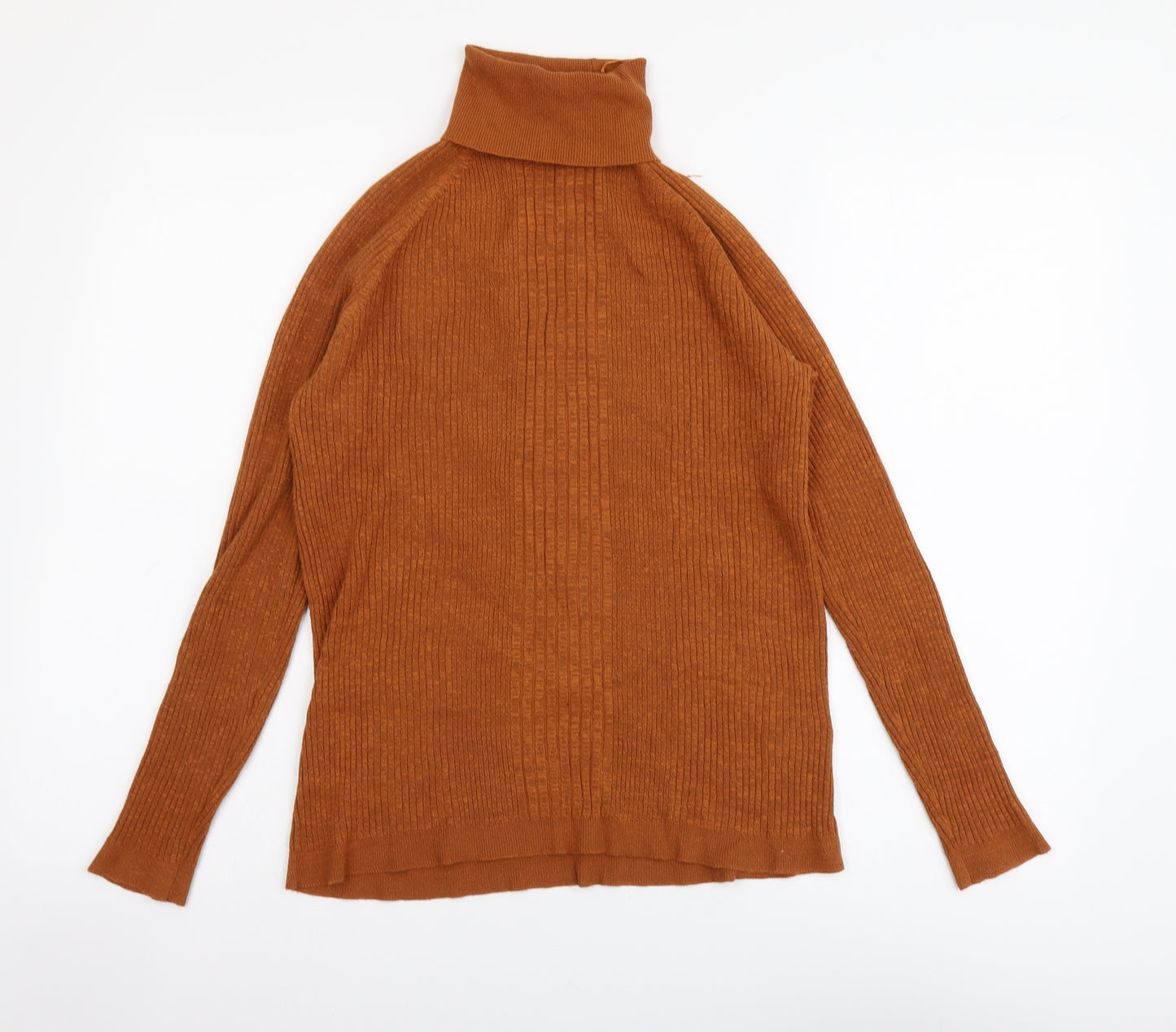 TU Womens Brown Roll Neck Acrylic Pullover Jumper Size 20