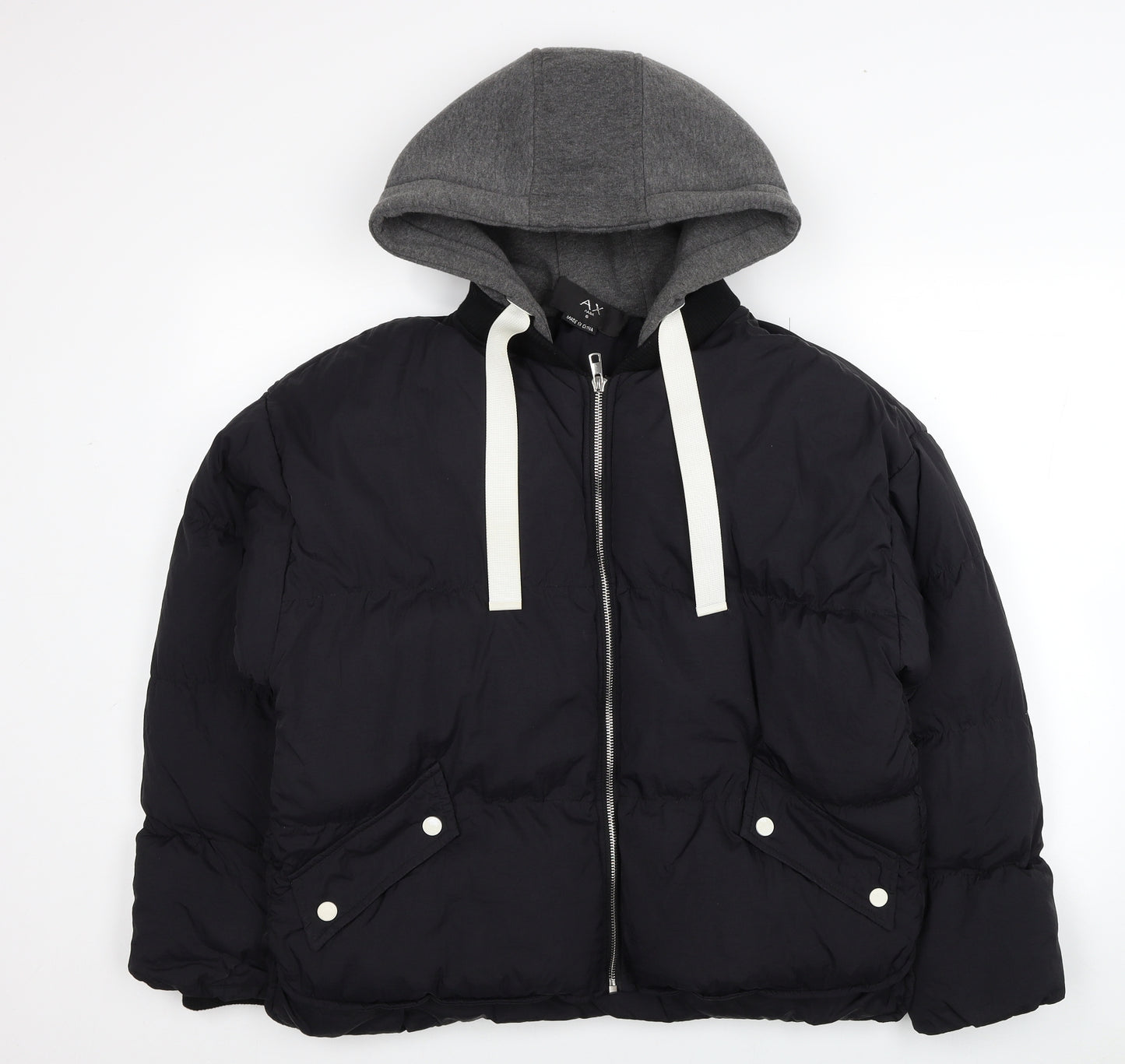 AX Paris Womens Black Puffer Jacket Coat Size 8 Zip