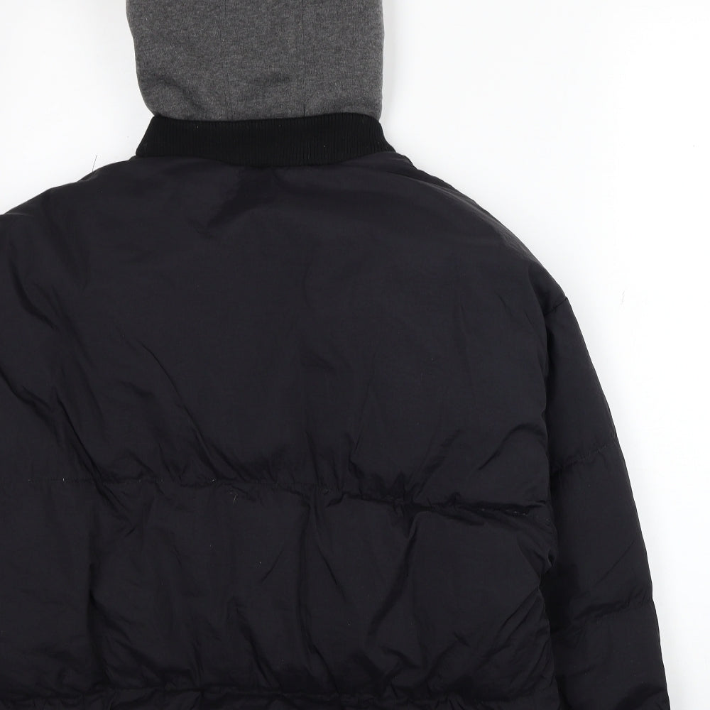 AX Paris Womens Black Puffer Jacket Coat Size 8 Zip