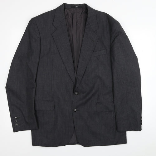 Cacharel Mens Grey Wool Jacket Suit Jacket Size 42 - Shoulder Pads