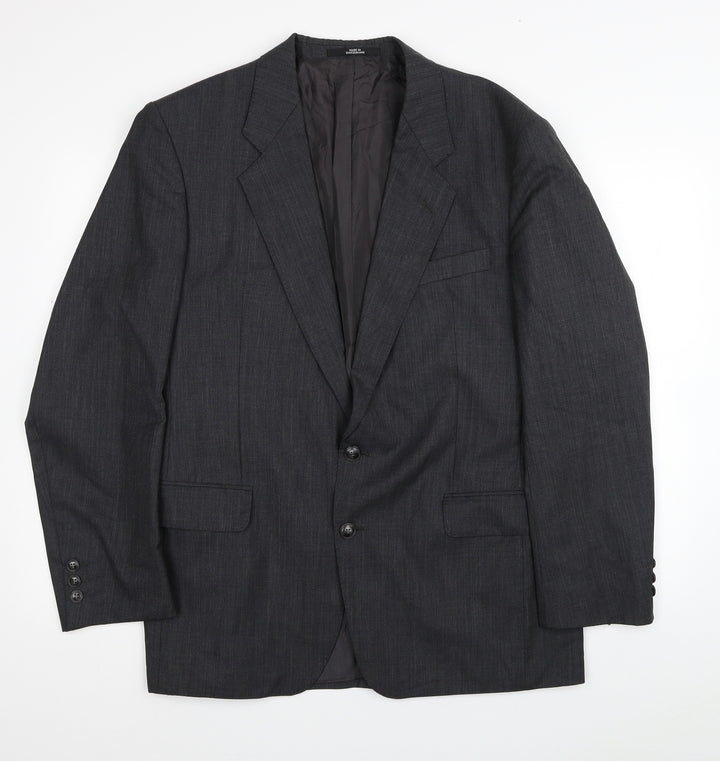 Cacharel Mens Grey Wool Jacket Suit Jacket Size 42 - Shoulder Pads