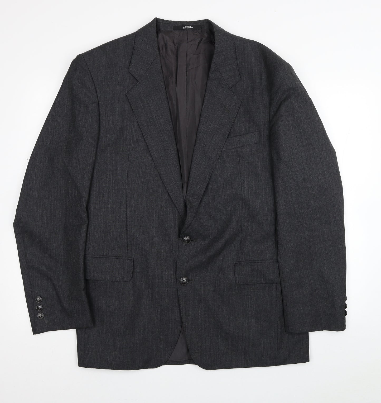 Cacharel Mens Grey Wool Jacket Suit Jacket Size 42 - Shoulder Pads