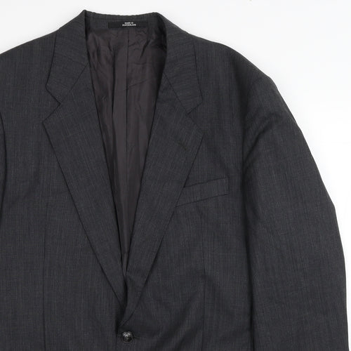Cacharel Mens Grey Wool Jacket Suit Jacket Size 42 - Shoulder Pads