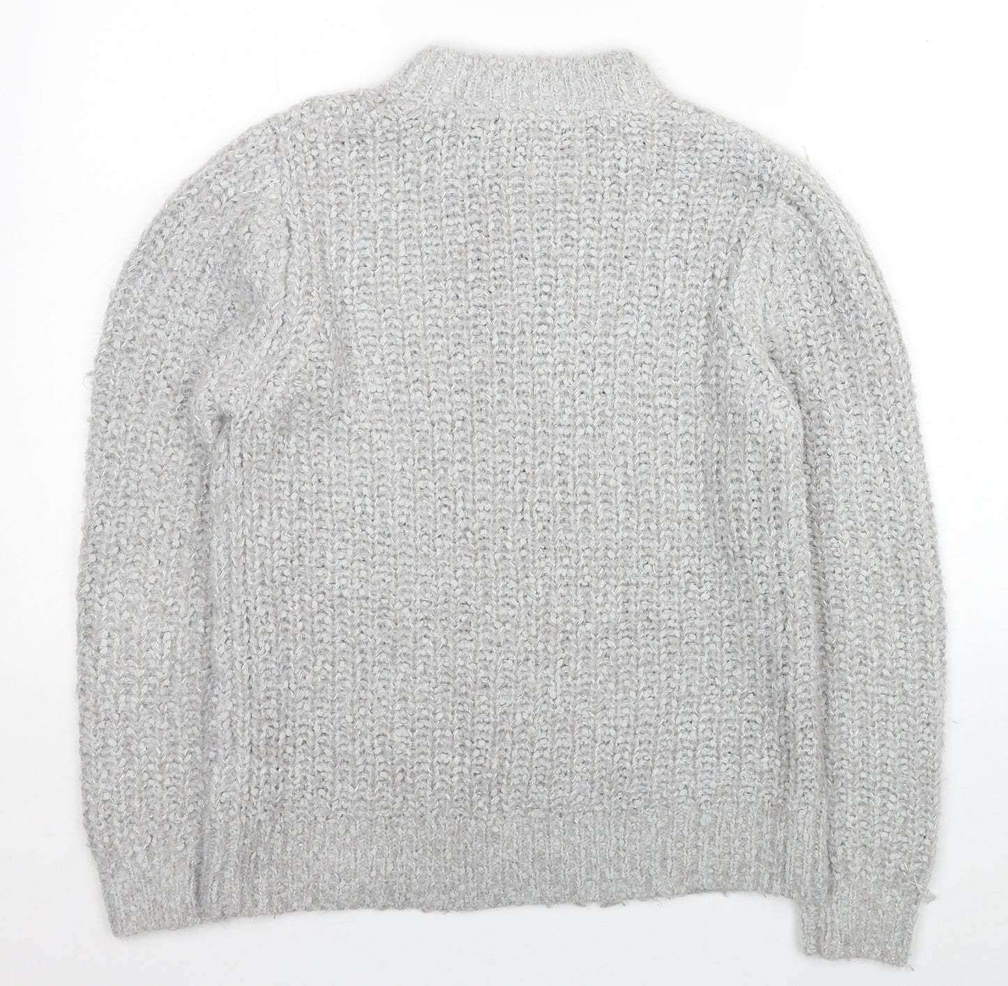 Marks and Spencer Womens Grey Round Neck Acrylic Pullover Jumper Size 12