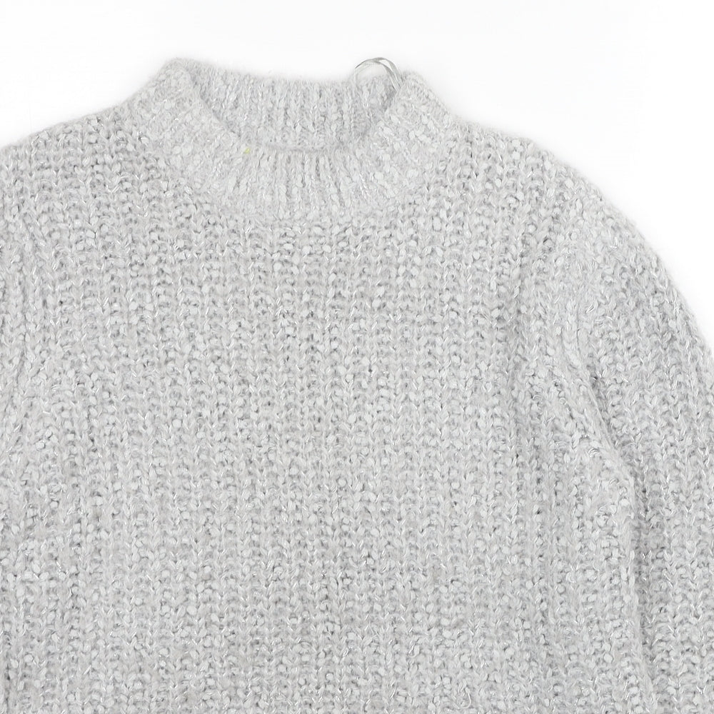 Marks and Spencer Womens Grey Round Neck Acrylic Pullover Jumper Size 12