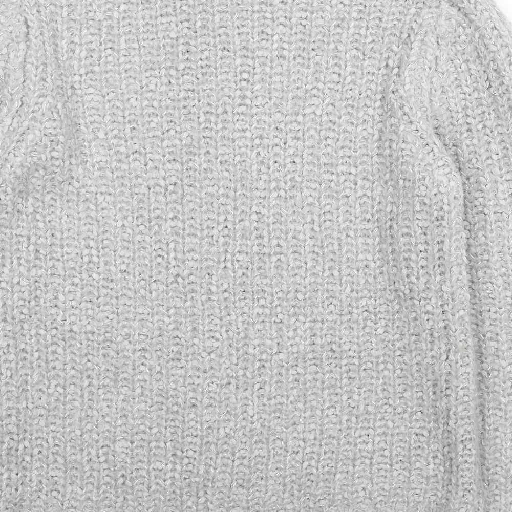 Marks and Spencer Womens Grey Round Neck Acrylic Pullover Jumper Size 12