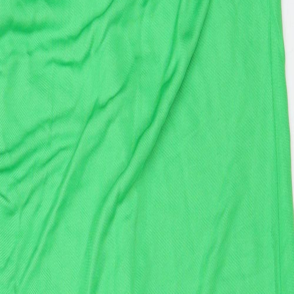 Zara Womens Green Viscose Maxi Size XL Scoop Neck Zip