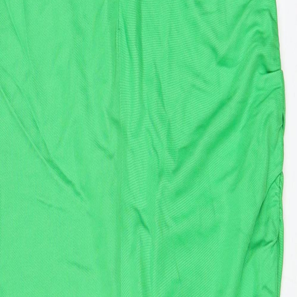 Zara Womens Green Viscose Maxi Size XL Scoop Neck Zip