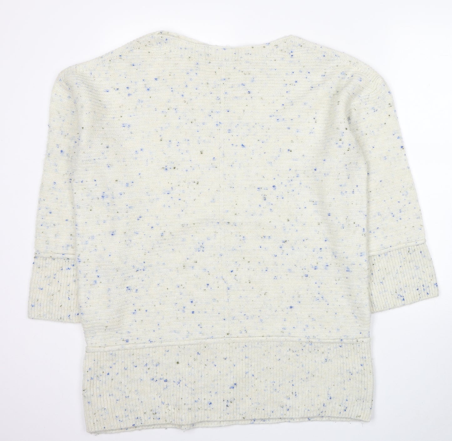 George Womens Ivory Boat Neck Acrylic Pullover Jumper Size 16 - Spotted Patern