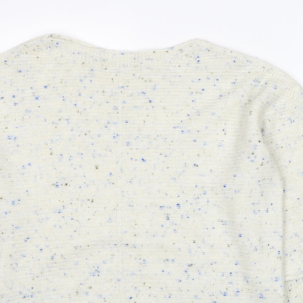 George Womens Ivory Boat Neck Acrylic Pullover Jumper Size 16 - Spotted Patern