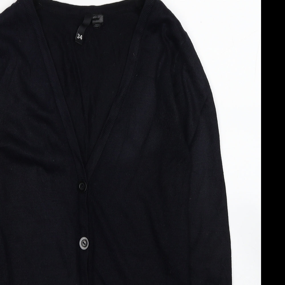Divided by H&M Womens Blue V-Neck Acrylic Cardigan Jumper Size 6