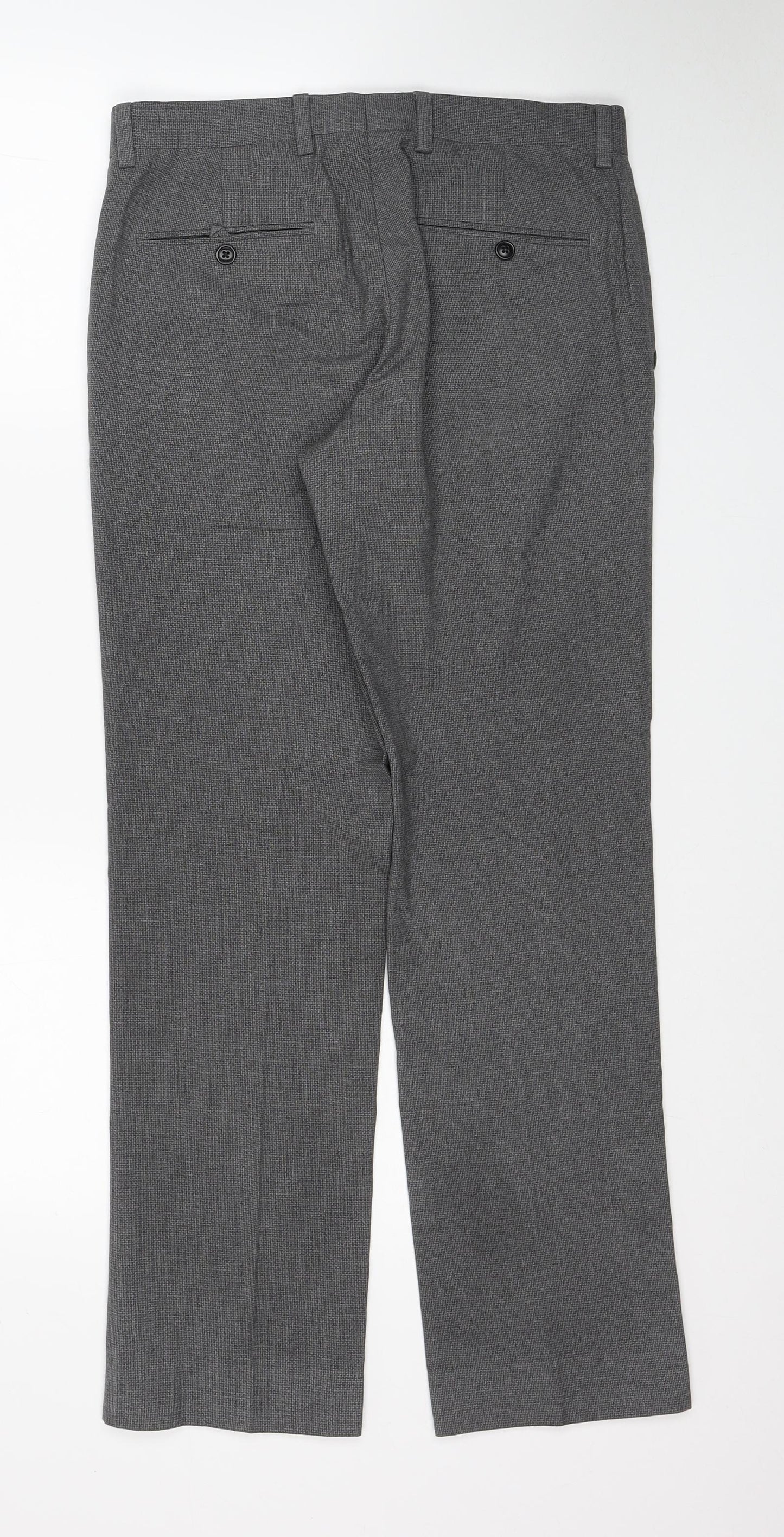NEXT Womens Grey Polyester Chino Trousers Size 30 L29 in Slim Zip
