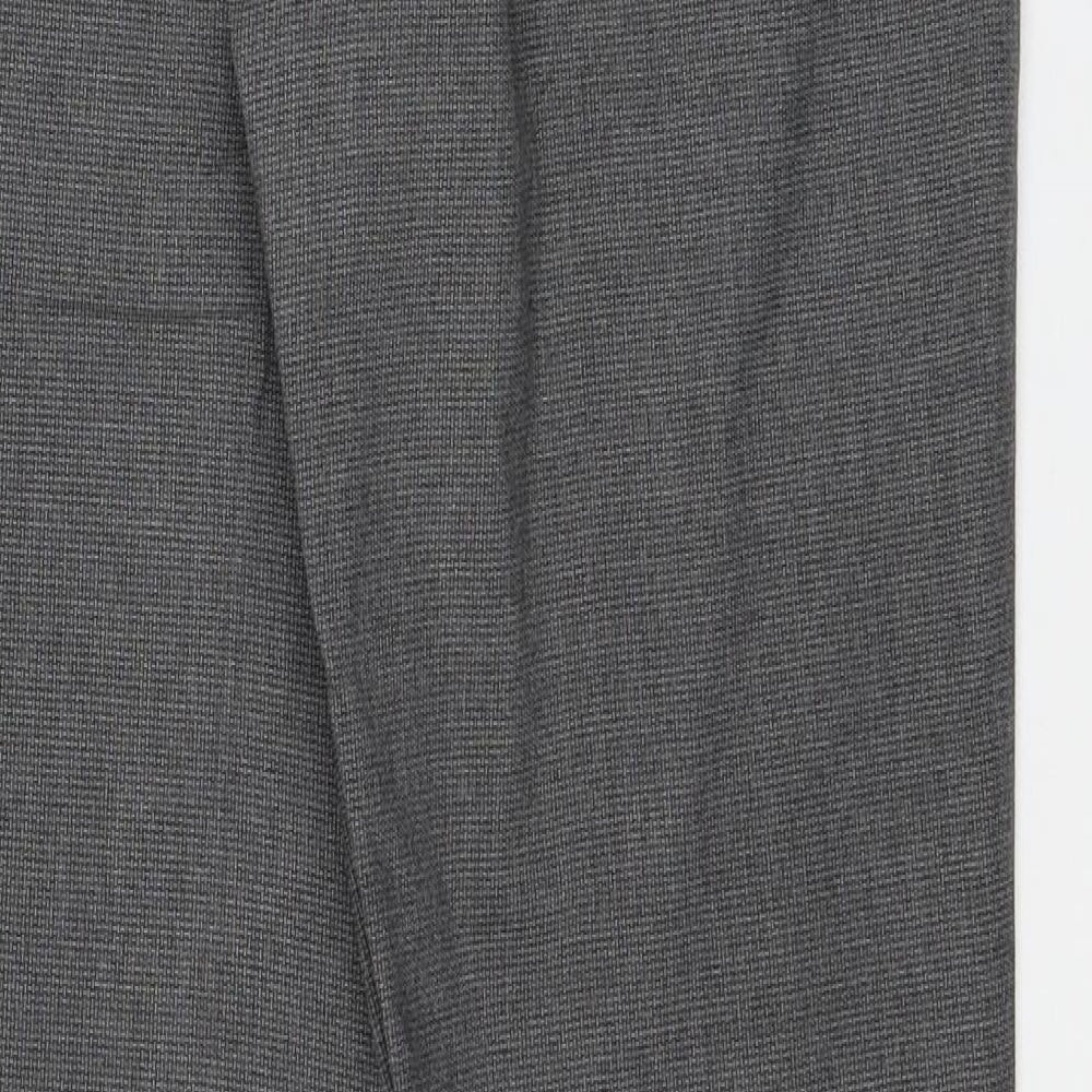 NEXT Womens Grey Polyester Chino Trousers Size 30 L29 in Slim Zip
