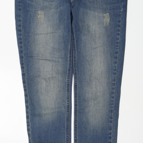 Therapy Womens Blue Cotton Skinny Jeans Size 10 L26 in Regular Button
