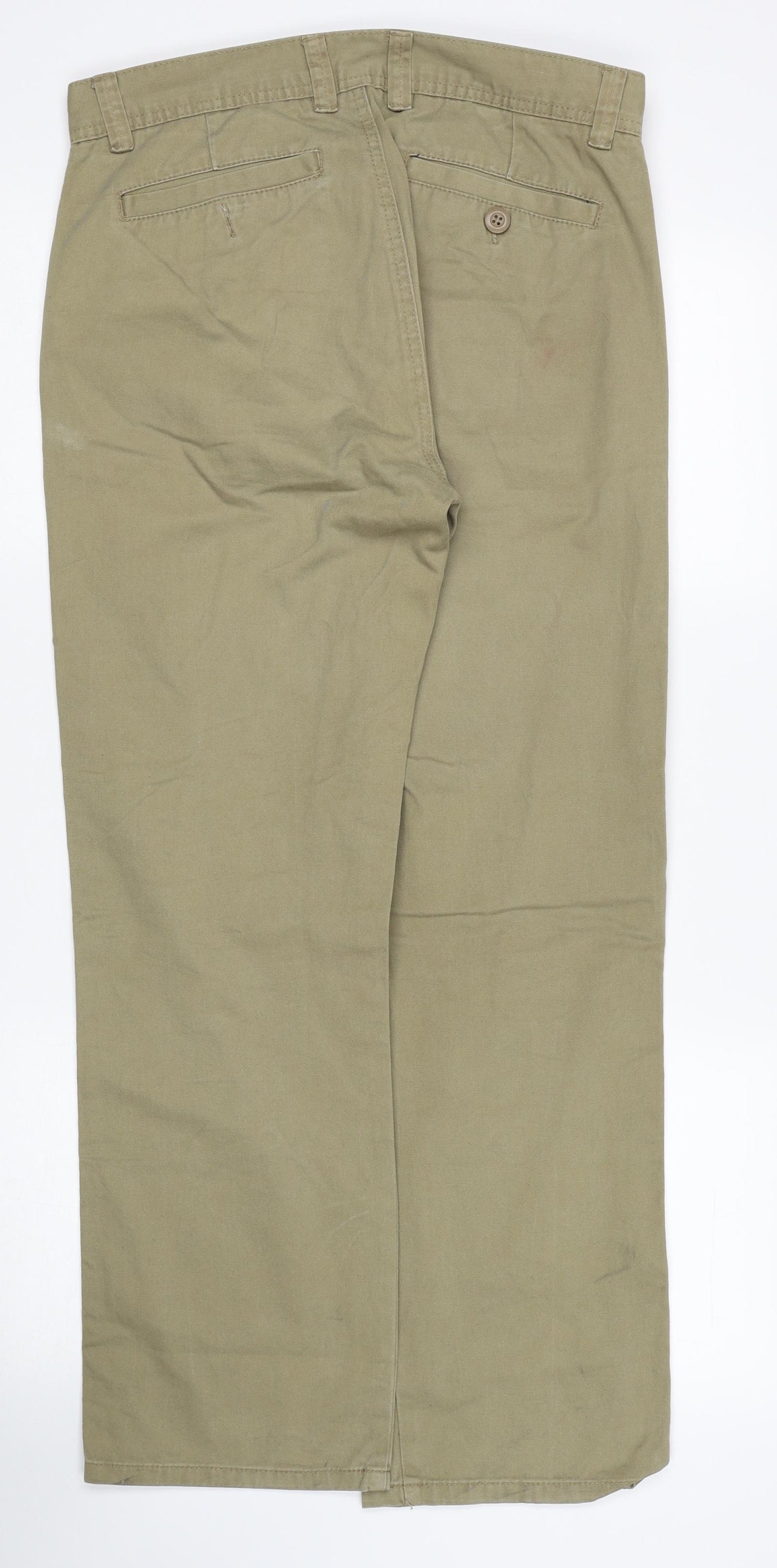 Preworn Mens Beige Cotton Straight Jeans Size 30 in L30 in Regular Zip