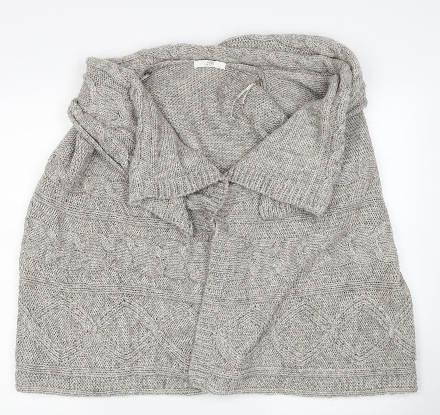 Marks and Spencer Womens Brown Roll Neck Acrylic Cardigan Jumper Size 16