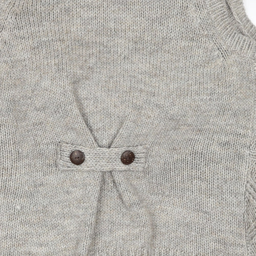 Marks and Spencer Womens Brown Roll Neck Acrylic Cardigan Jumper Size 16