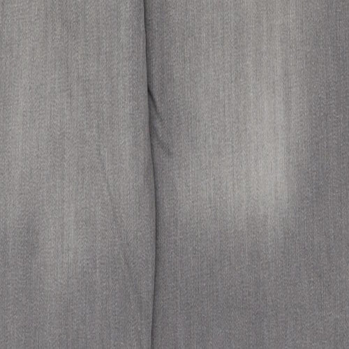 Denim & Co. Womens Grey Cotton Straight Jeans Size 32 in L32 in Regular Button