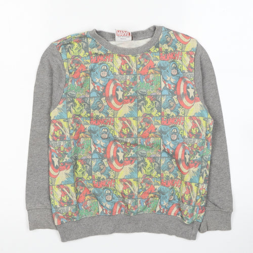 NEXT Boys Grey Polyester Pullover Sweatshirt Size 6 Years Pullover - Comic Book Marvel