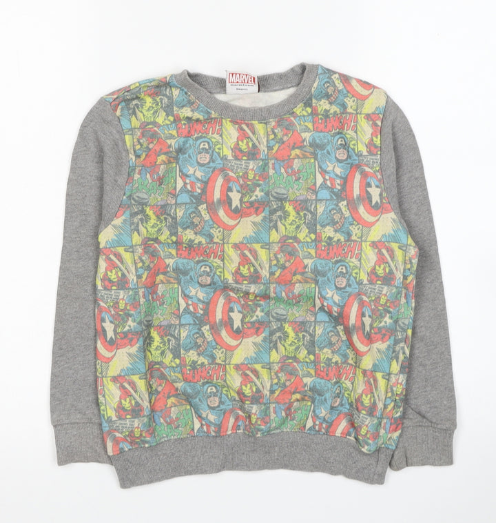 NEXT Boys Grey Polyester Pullover Sweatshirt Size 6 Years Pullover - Comic Book Marvel