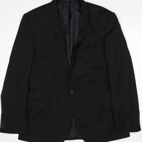 Limehaus Mens Black Viscose Jacket Suit Jacket Size 42 - Shoulder Pads
