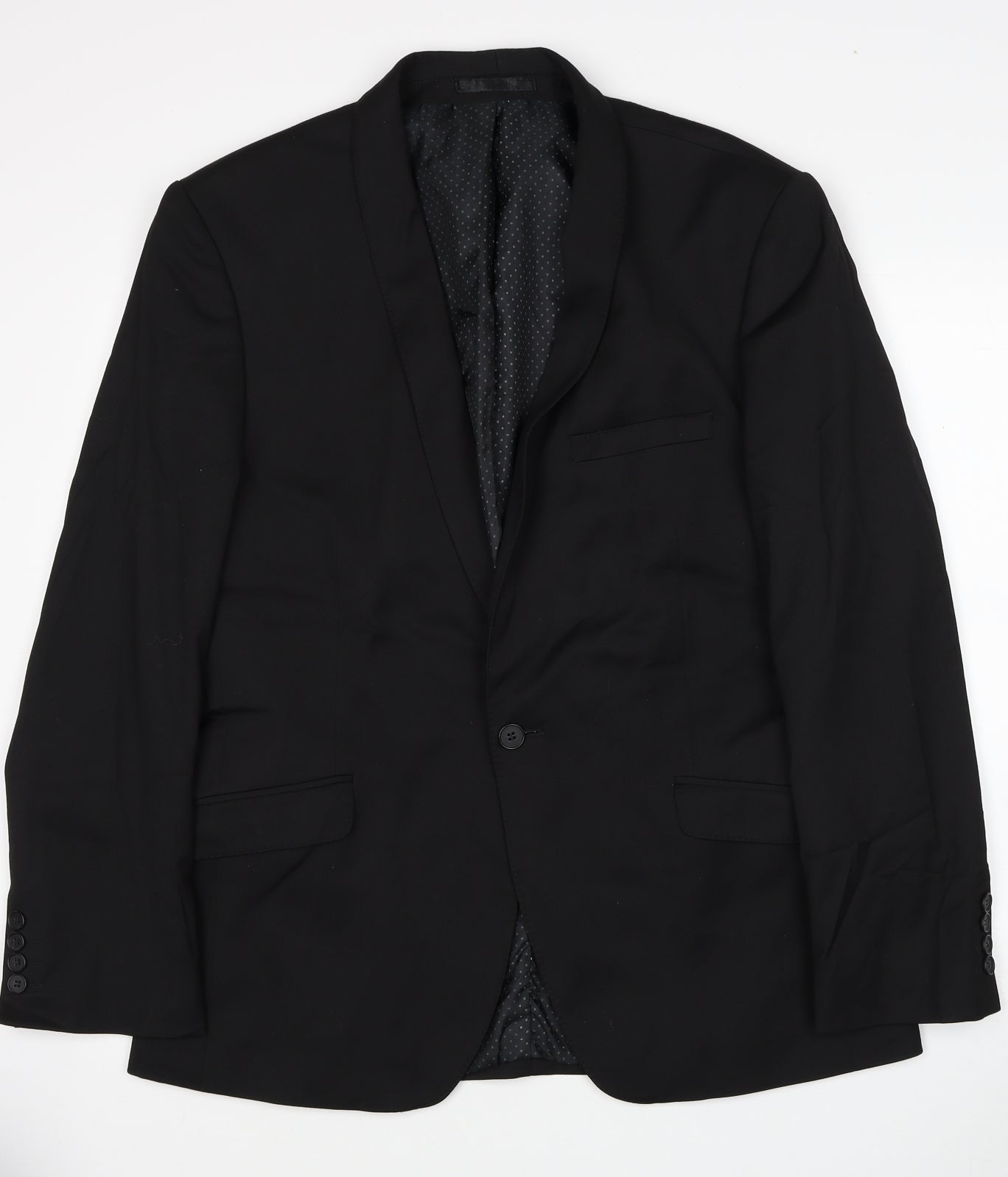 Limehaus Mens Black Viscose Jacket Suit Jacket Size 42 - Shoulder Pads