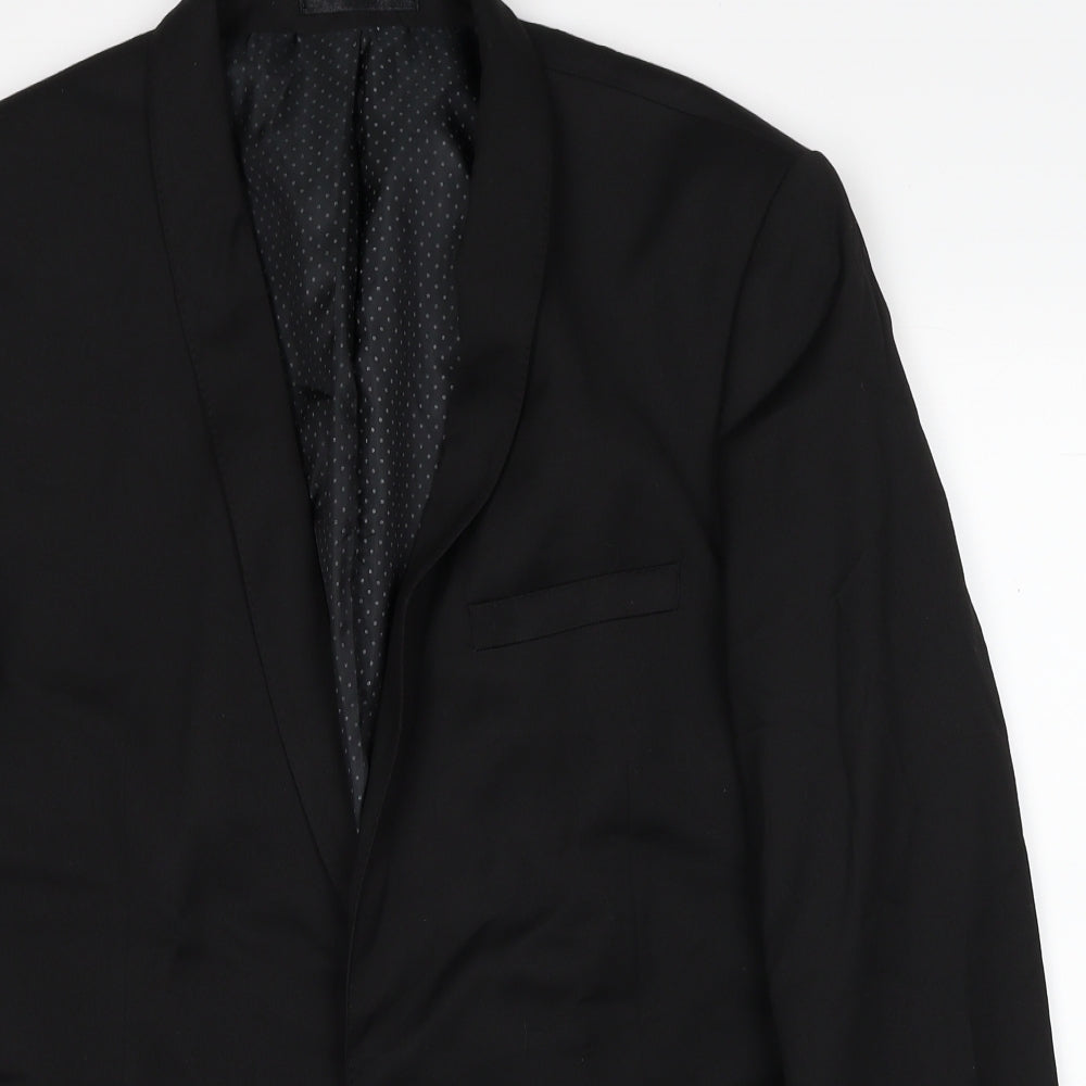 Limehaus Mens Black Viscose Jacket Suit Jacket Size 42 - Shoulder Pads