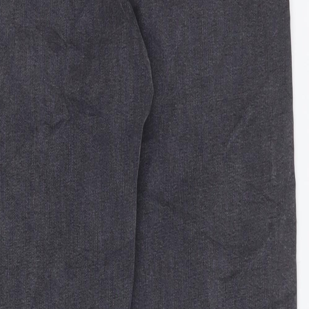 Marks and Spencer Womens Grey Cotton Straight Jeans Size 8 L27 in Regular Zip
