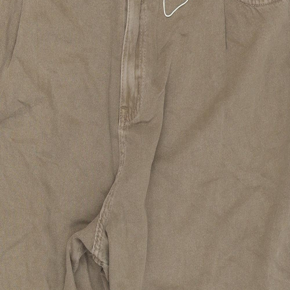 Marks and Spencer Womens Brown Cotton Cropped Jeans Size 24 L25 in Regular Zip