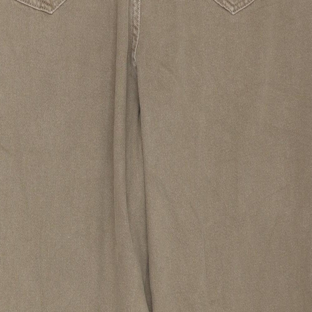 Marks and Spencer Womens Brown Cotton Cropped Jeans Size 24 L25 in Regular Zip