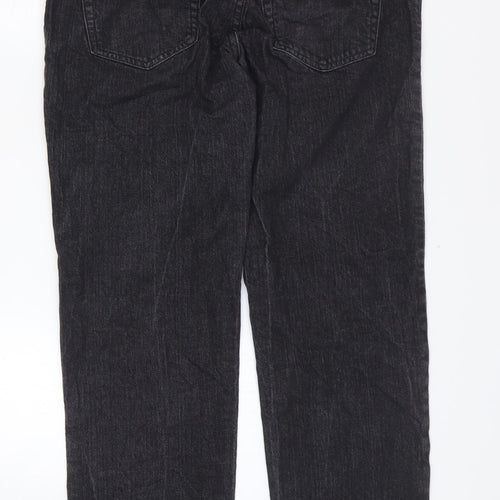 TU Mens Black Cotton Straight Jeans Size 36 in L32 in Regular Zip