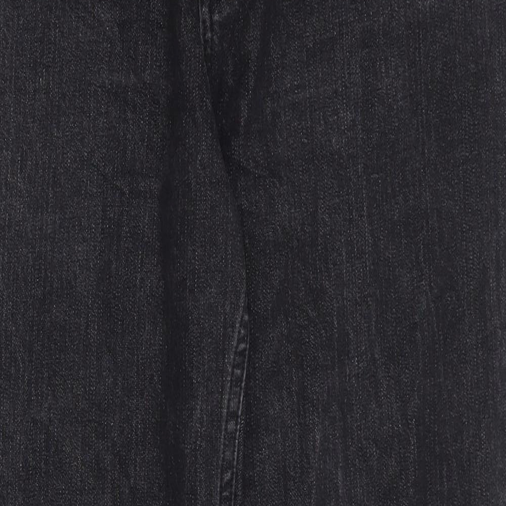 TU Mens Black Cotton Straight Jeans Size 36 in L32 in Regular Zip
