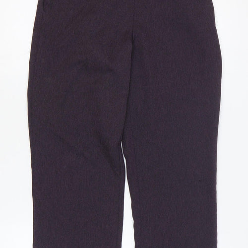 BHS Womens Purple Polyester Trousers Size 10 L24 in Regular