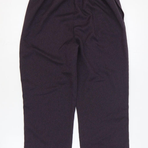 BHS Womens Purple Polyester Trousers Size 10 L24 in Regular