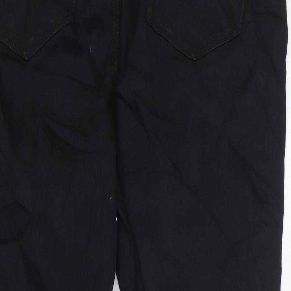Marks and Spencer Womens Black Cotton Flared Jeans Size 20 L26 in Regular Zip