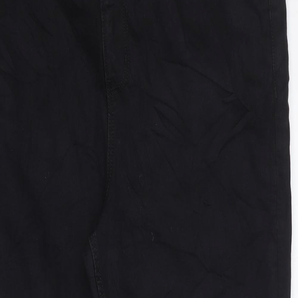 Marks and Spencer Womens Black Cotton Flared Jeans Size 20 L24 in Regular Zip