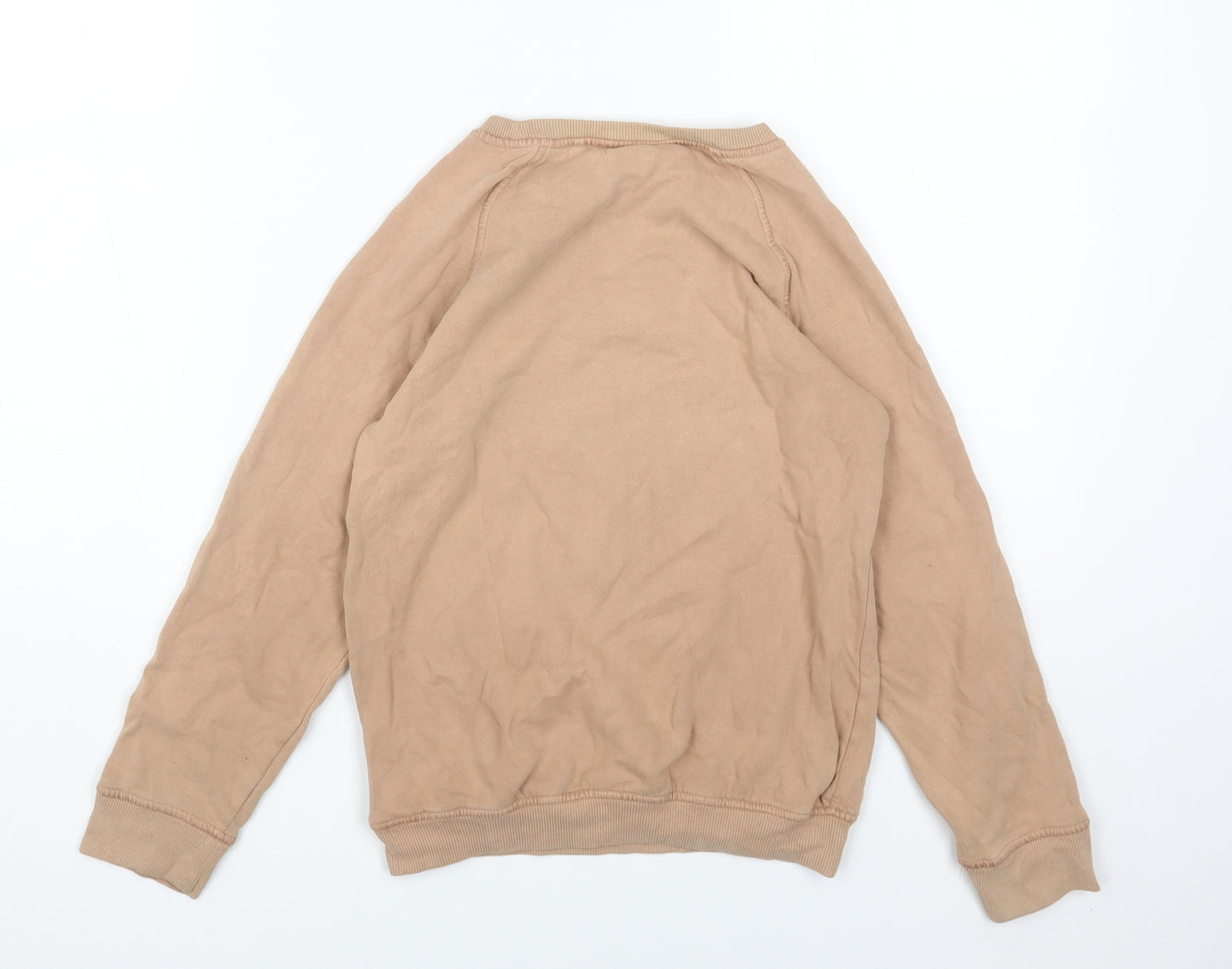 NEXT Womens Beige Round Neck Cotton Pullover Jumper - VIP
